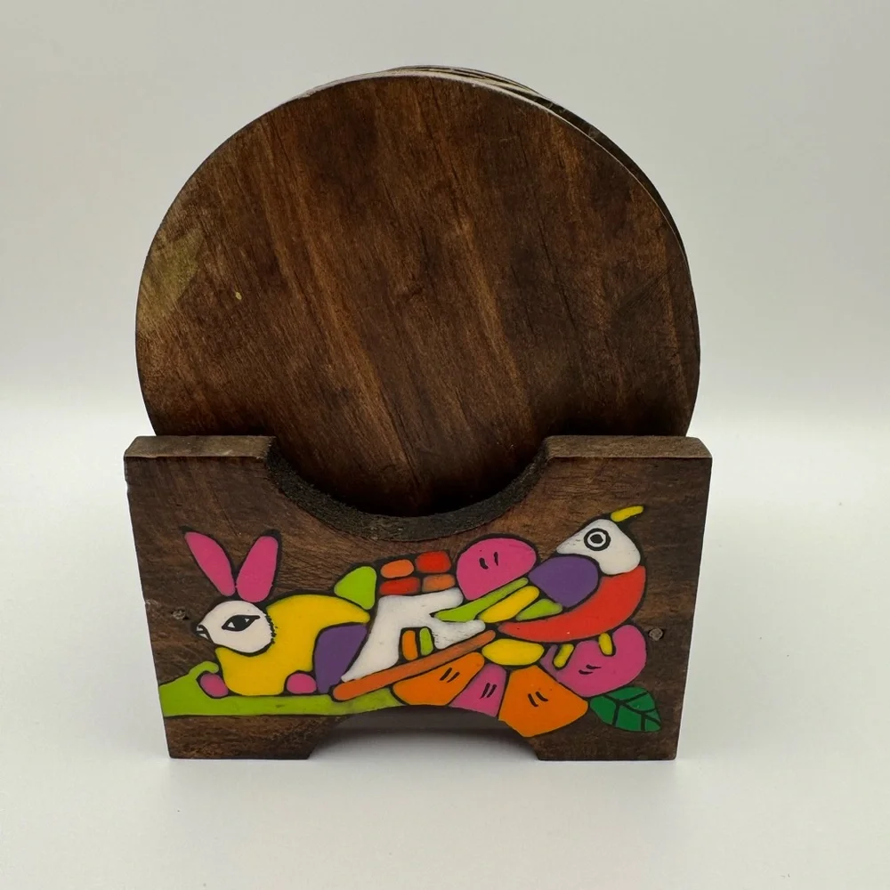 Colorful Wooden Coaster Set